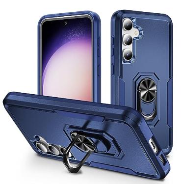 Imagem de SORAKA Capa para Samsung Galaxy S23 FE com suporte de anel e placa de metal capa rígida para PC para-choques de TPU suave capa resistente de ajuste fino estojo protetor à prova de choques