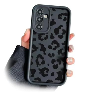 Imagem de Capa de celular com corrente de leopardo para Samsung S25 Plus Ultra S24 FE A16 A06 A26 36 A56 M13 M35 M55 M32, capa de celular com alça de gato, J15, preta, para A06