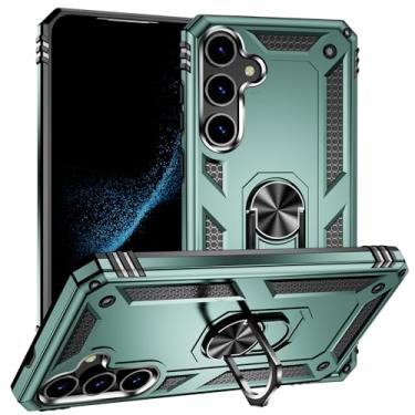 Imagem de SORAKA Capa para Samsung Galaxy S24 Plus com suporte de anel, capa protetora para Samsung Galaxy S24 Plus, capa traseira de policarbonato rígido com placa de metal para suporte magnético de telefone e