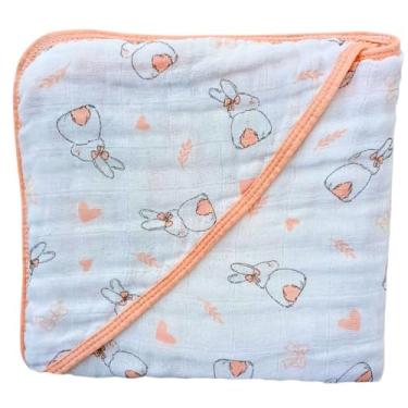 Imagem de Toalha de Banho Soft para Bebê com Capuz em Fralda Soft 100% Algodão 2 Camadas (Coelha)