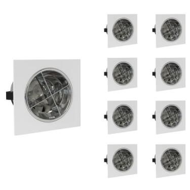 Imagem de 9 Luminária Embutir Compacta E27 Com Aleta Para 2 Lâmpada - PEDLED