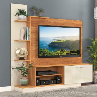 Imagem de Estante para TV Até 55 Polegadas Havana 2 Portas Cinamomo/Off White - Fellicci