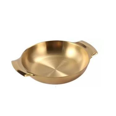 Imagem de Prato Panelinha Pergaminho Luxo Dourada Inox Paella 18 Cm FRG6469 - FR