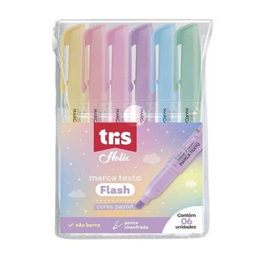 Imagem de Kit Marca Texto Flash Pastel 607283 6 Cores - Tris