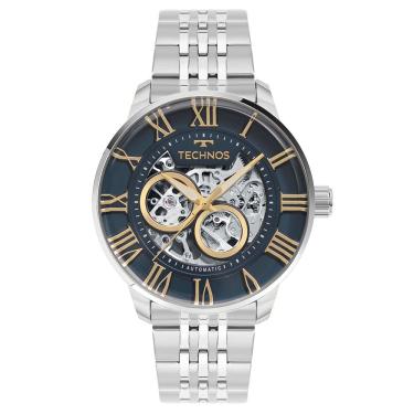 Imagem de Relógio TECHNOS masculino automático prata azul G3265AS/1A