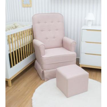 Imagem de Poltrona Amamentação Julia Linho com Puff e Balanço Gariani – Linho