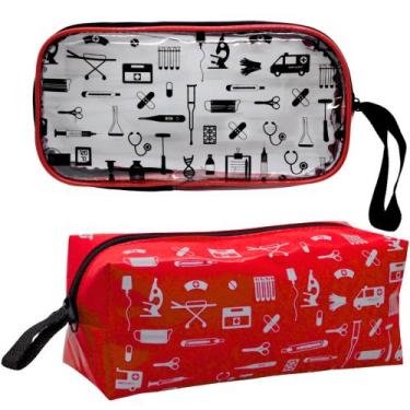 Imagem de Kit Bolsa Enfermagem Case Esteto Capa Aparelho Pressao Luxo - Love Sau