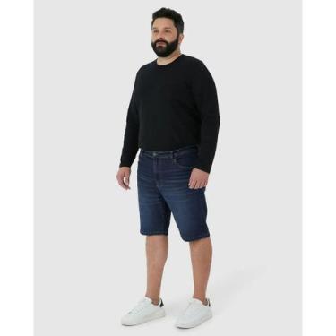 Imagem de Bermuda Jeans Slim Masculina Plus Size Malwee Ref. 126091, Azul, 50