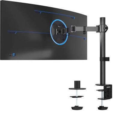 Imagem de VIVO Suporte de mesa para monitor Ultrawide de 13 a 96,5 cm, telas regulares de até 81 cm, capacidade de 10 kg, suporte totalmente ajustável com grampo C e base de ilhós, preto, STAND-V001