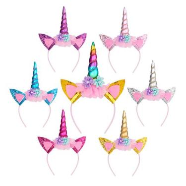 Imagem de Bandana de unicórnio Little World 14 peças para meninas e adultos