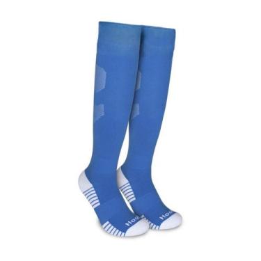 Imagem de Meião de Futebol Hoahi Cano Longo Sport Original Preto, Branco e Azul,