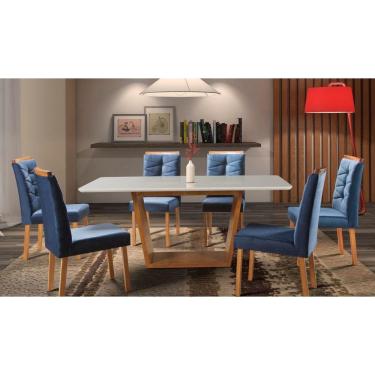 Imagem de Sala de Jantar Completa com 6 Cadeiras 2,20x1,0 metros - Turim - Art Salas