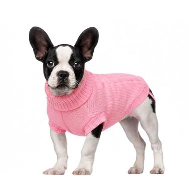 Imagem de Pawfun Suéter aconchegante com gola rolê para cães – Suéteres de tricô macios e quentes para meninos e meninas animais de estimação, suéter de Natal para roupas de inverno para filhotes pequenos