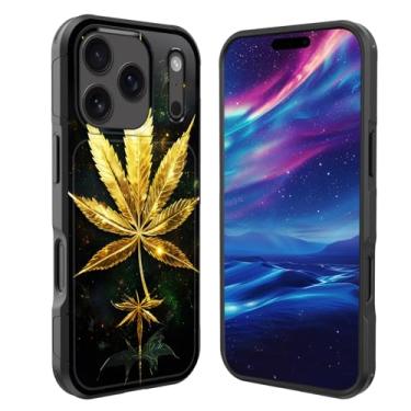 Imagem de GFEWYTJYJ Capa magnética para iPhone 17 Pro Max, [compatível com MagSafe] [à prova de choque de grau militar] Capa resistente e resistente para iPhone 17 Pro Max 6,9 polegadas 2025, folha de maconha