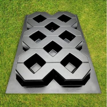 Imagem de BETONEX Molde de pavimentação de concreto Molde de pavimentação de bloco de grama ABS 2 mm Eco Parking - Molde de plástico para lajes de pavimentação de concreto Molde de cimento