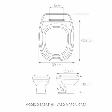 Imagem de Tampa Vaso Sabatini Cinza Escuro Tampa Vaso Icasa Mdf Cinza
