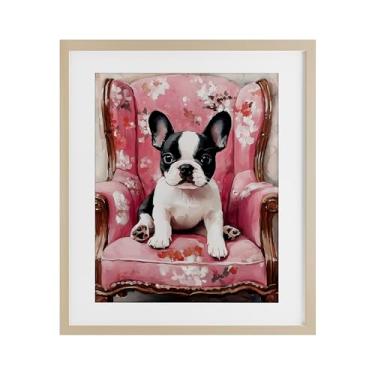 Imagem de Stupell Industries Sweetest Dog Frenchie Birch Impressão emoldurada sob vidro, design por Annabelle Hall, 40 x 33