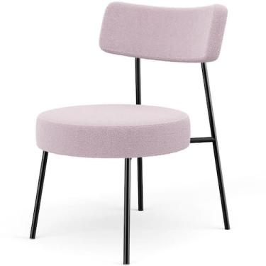 Imagem de Poltrona Decorativa Base Fixa Londres L02 Bouclê Rosê - Lyam - LYAM DE