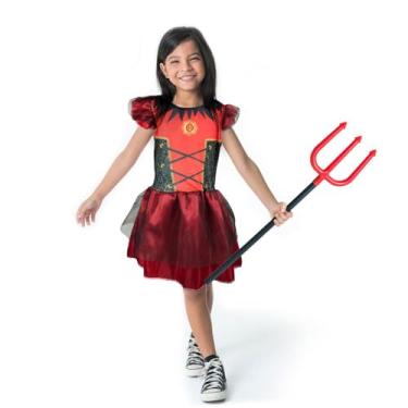 Imagem de Fantasia de Halloween Menina Diabinha c/ Tridente