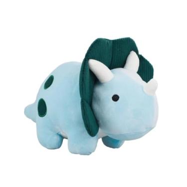 Imagem de Bichinhos de Pelúcia Dinossauros Pelúcia lisa e Macia Olhos de Pelúcia Enchimento de Fibra de Poliéster (Dinossauro Triceratops Azul)