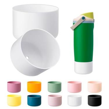 Imagem de Bluwing 2 peças de bota de silicone para Owala 850.5 g 1,134.0 g FreeSip Sway garrafas e copos, mangas protetoras de silicone para copos Owala (branco, 2 peças)