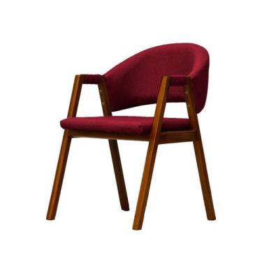 Imagem de Cadeira De Jantar Estofada Essencial Base Madeira Maciça Veludo - Las 