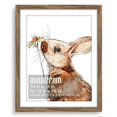 Imagem de Porta-retratos euwazram Rustic Walnut 14x18 com tapete 12x16