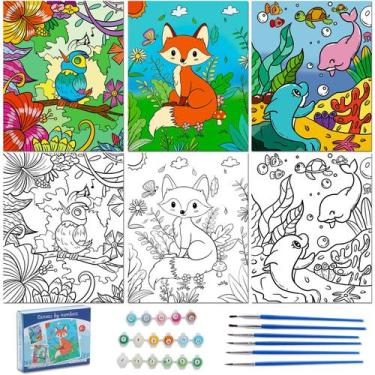 Imagem de Conjunto Paint by Numbers Volmop para crianças de 8 a 12 anos com tela