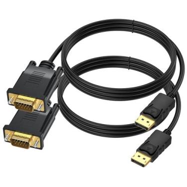 Imagem de Cabo DisplayPort para cabo UV VGA de 3 m, pacote com 2 vídeos HD 1080P