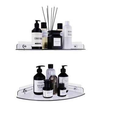 Imagem de Prateleiras de canto Bakzon Acrylic, pacote com 2 unidades para chuvei