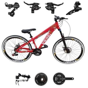 Imagem de Bicicleta Vikingx 24v Aro 26 Tuff 25 Aluminio Shimano Mtb Freeride Sus
