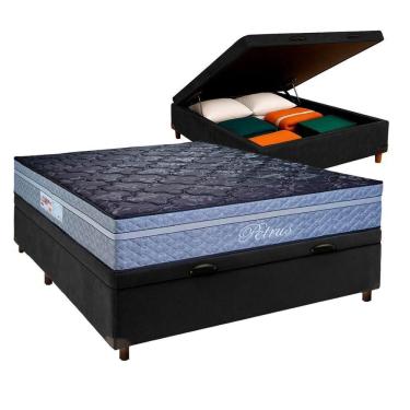 Imagem de Conjunto Cama Box Bau Blindado Casal + Colchão Molas Ensacadas Petrus Paropas