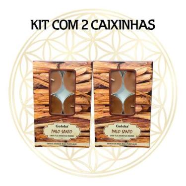 Imagem de KIT C/2 CX's Vela Aromática Para Rechaud Indiana Goloka, PALO SANTO