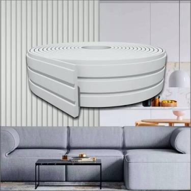 Imagem de Painel Ripado Eva Autocolante Branco 10cm - Rolo 5 metros - Viniflex