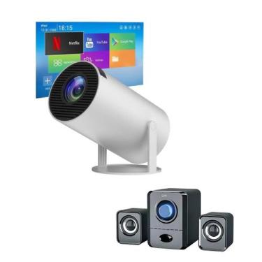 Imagem de Kit Projetor Hy300 Branco + Caixa De Som - LATTAFFA