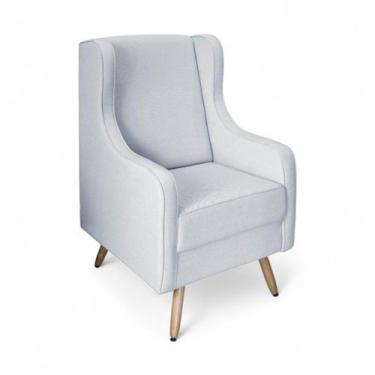 Imagem de Poltrona de Amamentação Pés Palito Ayla Veludo Cinza Claro - Loja Shee