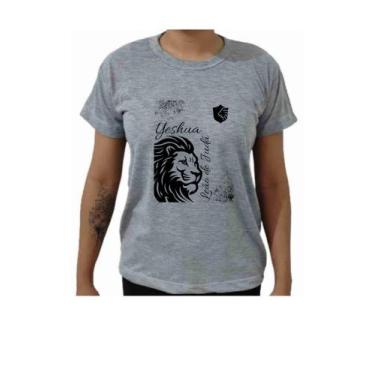 Imagem de Blusa Camiseta Feminina Religiosa Personalizada Estampa Yeshua Leão de
