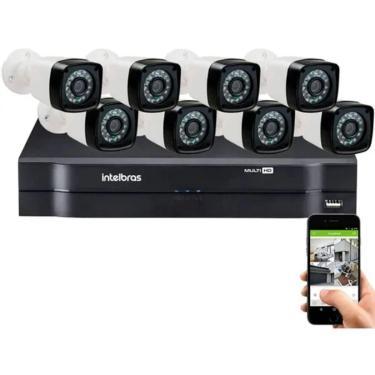 Imagem de Kit 8 Câmeras De Segurança Residencial Dvr Intelbras mhdx Full Hd