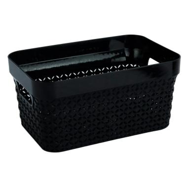 Imagem de Cesto Organizador Plástico 27x13 Preto - Tudo em Caixa