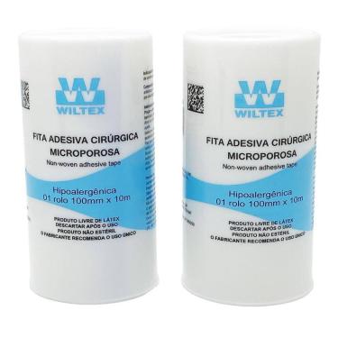 Imagem de Fita Adesiva Micropore Branca 100Mm X 10M Wiltex 2 Unidades