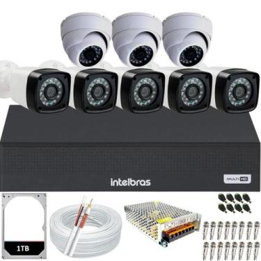 Imagem de Kit DVR Intelbras 8 canais H.265 Hd 1TB 8 câmeras Full HD 1080p Infra 