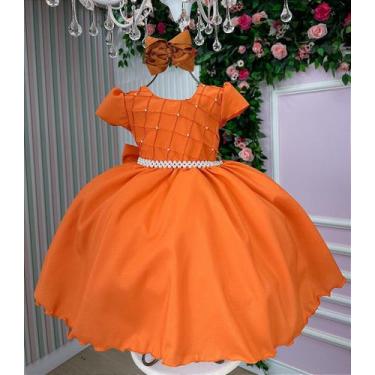 Imagem de Vestido Ysa Kids Terracota com Peito de Pérolas, Chilean fire, 12