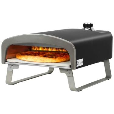 Imagem de Forno de Pizza a Carvão Portátil Aço Inoxidável com Pedra de Pizza, Q Pizza, Preto