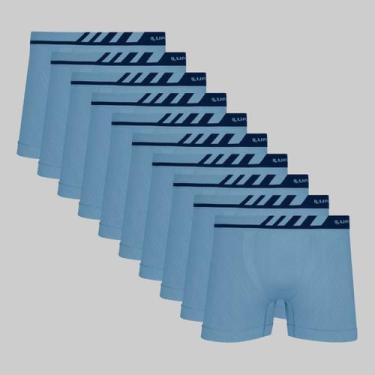Imagem de Kit 10 Cuecas Lupo Boxer Microfibra 00671, Azul claro, XG