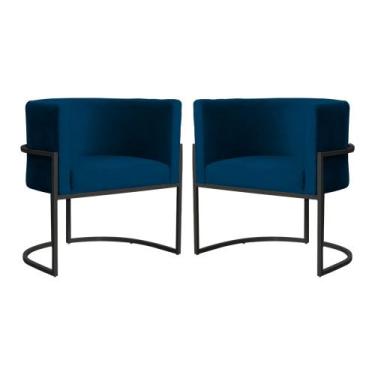 Imagem de Kit 2 Cadeiras Poltronas Luna Veludo Quarto, Recepção - Straso Móveis,