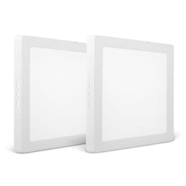 Imagem de Plafon Led Sobrepor Quadrado 18W Branco Frio 6500K bivolt com Design Slim Moderno para Teto Interno (2)