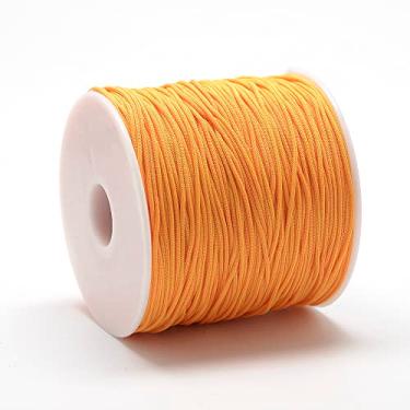Imagem de 131,23 a 142,16 metros Fio de poliéster de 0,8 mm, cordão de trança, cordão de macramê para costura de couro, artesanato, pulseiras DIY laranja