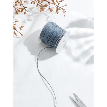 Imagem de 10,94 metros de fios de algodão encerado de 1 mm, suprimentos de miçangas cinza encerado para contas de cintura feitas à mão, pulseira, colar, joias, suprimentos de macramê