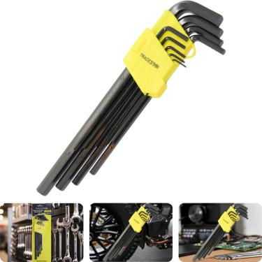 Imagem de Jogo Chave Allen 1,5-10 mm Longo 9 Peças CR-V Tradestar