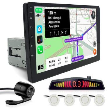 Imagem de Kit Multimídia 1 Din 9 Polegadas + Câmera Ré + Sensor Ré Pérola Hilux 